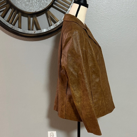 Q.U.E. Brown Leather Women's Jacket - Picture 5 of 10